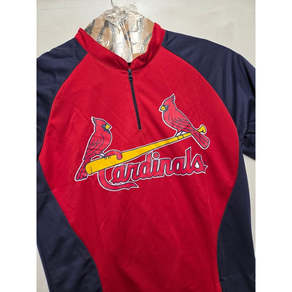St Louis Cardinals Cycling Jersey Mens XL Red Navy Blue 1/4 Zip MLB Bike Shirt